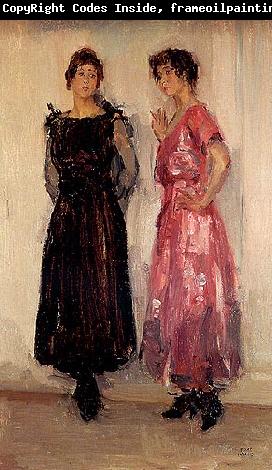 Isaac Israels Two models, Epi and Gertie, in the Amsterdam Fashion House Hirsch